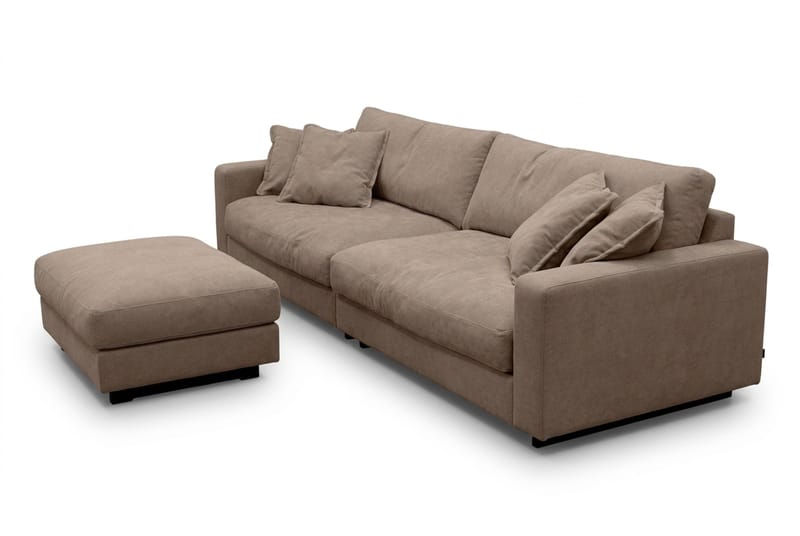 Valencia Soffgrupp Extra Djup 4-sits Soffa + Fotpall - Mörkbrun - Möbler - Soffa - Soffgrupp