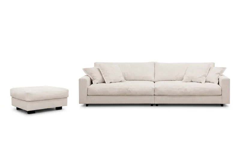 Valencia Soffgrupp Extra Djup 4-sits Soffa + Fotpall, Offwhite