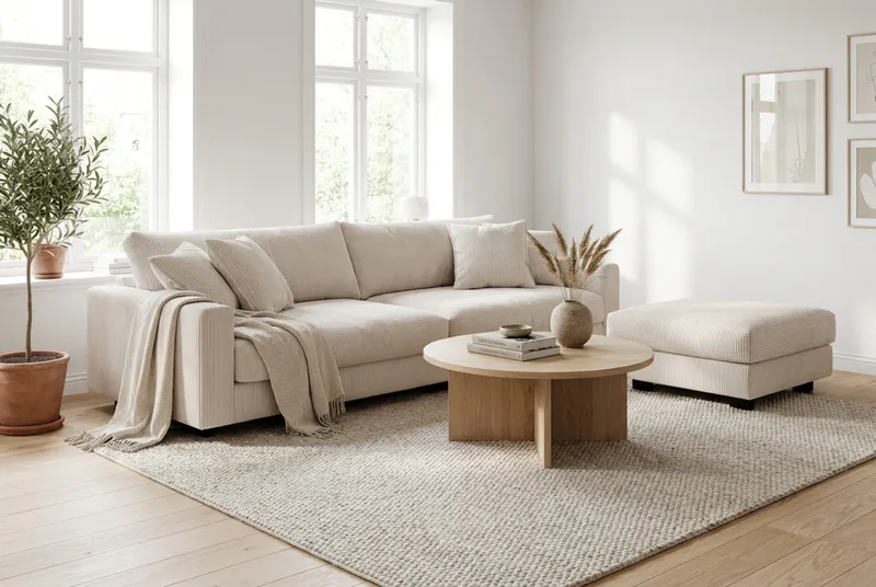 Valencia Soffgrupp Extra Djup 4-sits Soffa + Fotpall - Offwhite - Möbler - Soffa - Soffgrupp