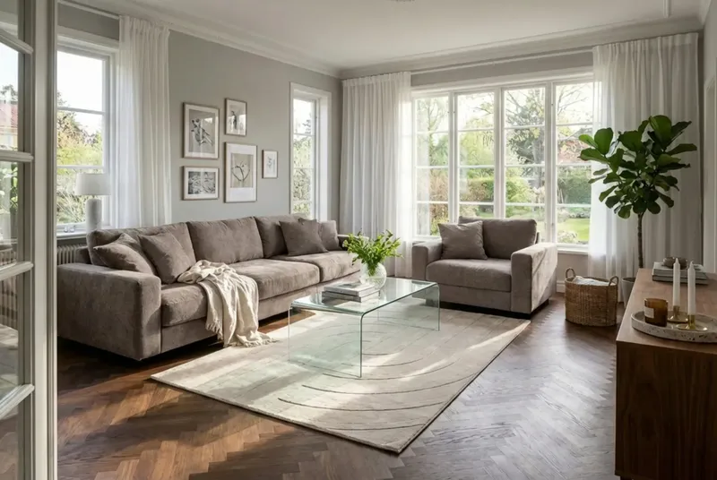 Valencia Soffgrupp Extra Djup 5-sits Soffa + Fåtölj i Chenille - Brun - Möbler - Soffa - Soffgrupp