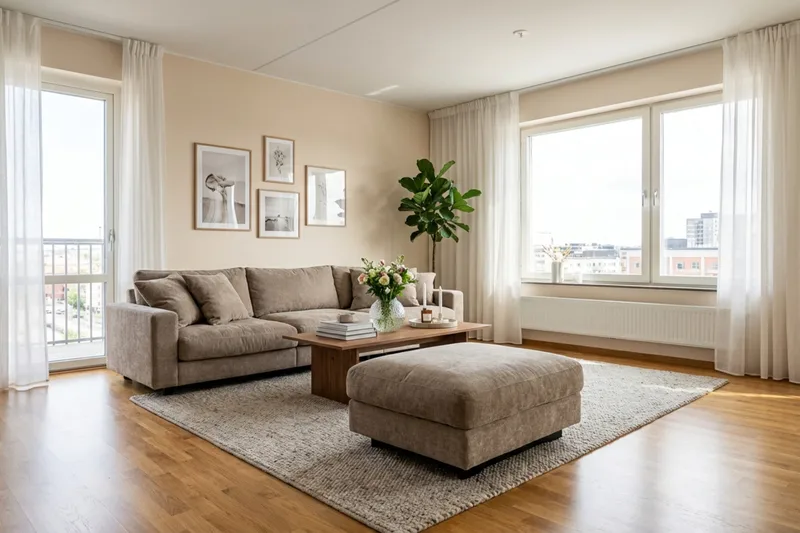 Valencia Soffgrupp Extra Djup 5-sits Soffa + Fotpall i Chenille - Brun - Möbler - Soffa - Hörnsoffa