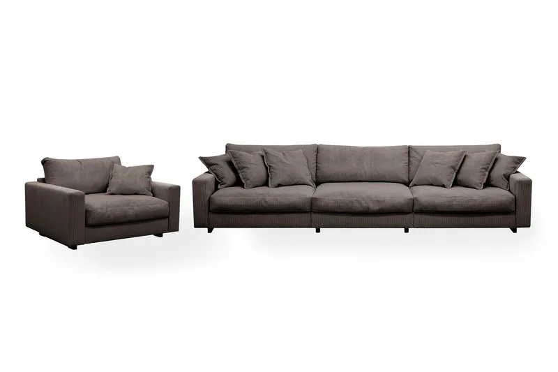 Valencia Soffgrupp Extra Djup 5-sits Soffa + Fåtölj, Taupe
