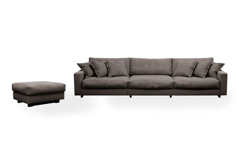 Valencia Soffgrupp Extra Djup 5-sits Soffa + Fotpall, Taupe