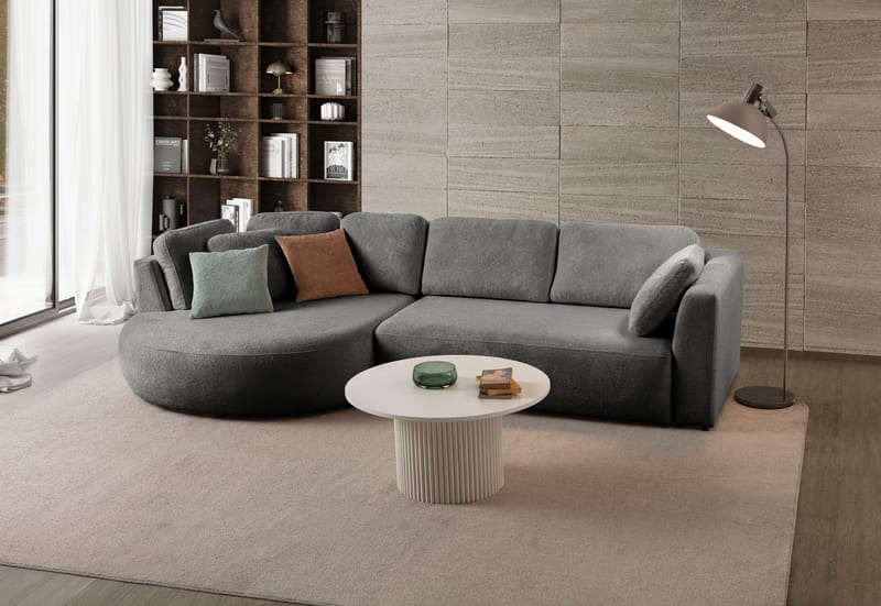 Venezia Hörnsoffa 310x75x105 cm - Antracitgrå - Möbler - Soffa - Hörnsoffa