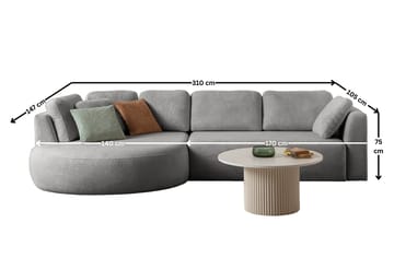 Venezia Hörnsoffa 310x75x105 cm - Grå - Möbler - Soffa - Hörnsoffa