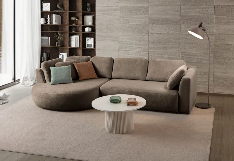 Venezia Hörnsoffa 310x75x105 cm - Mörkbrun - Möbler - Soffa - Hörnsoffa