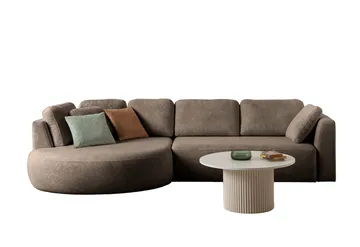 Venezia Hörnsoffa 310x75x105 cm - Mörkbrun - Möbler - Soffa - Hörnsoffa