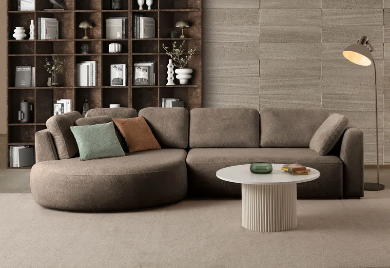 Venezia Hörnsoffa 310x75x105 cm - Mörkbrun - Möbler - Soffa - Hörnsoffa