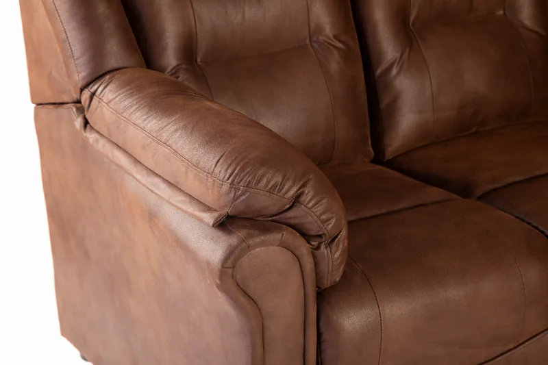 Vera 2-sits soffa i brunt microfiber - Brun - Möbler - Soffa - Skinnsoffor
