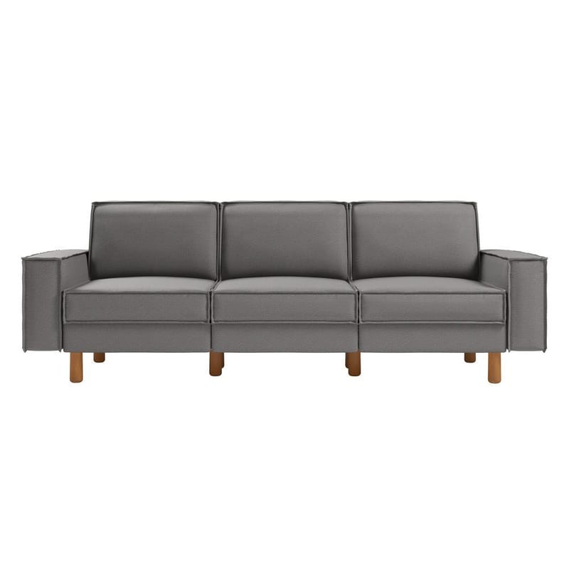 Vilsa 3-sits Mjuk Djup Soffa i Linne - Brun|Svart - Möbler - Soffa - 3 sits soffa