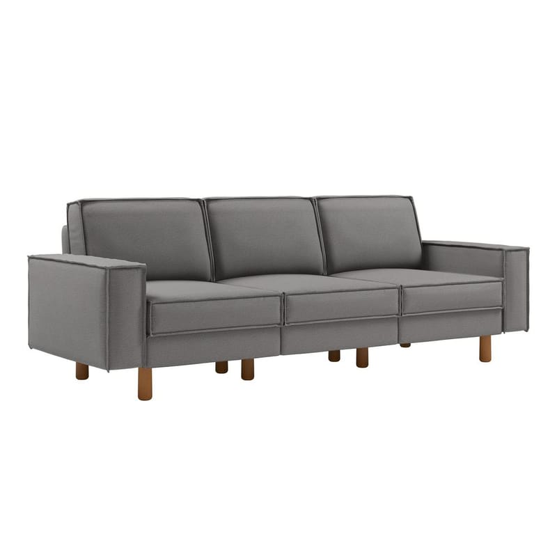 Vilsa 3-sits Mjuk Djup Soffa i Linne, Brun|Svart