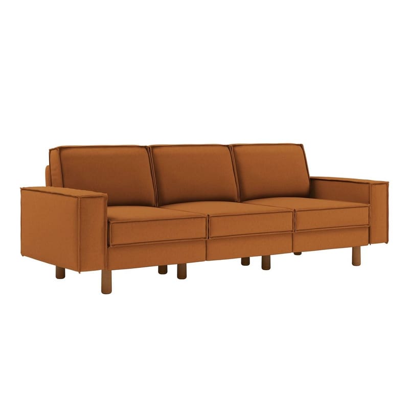 Vilsa 3-sits Mjuk Djup Soffa i Tyg, Brun