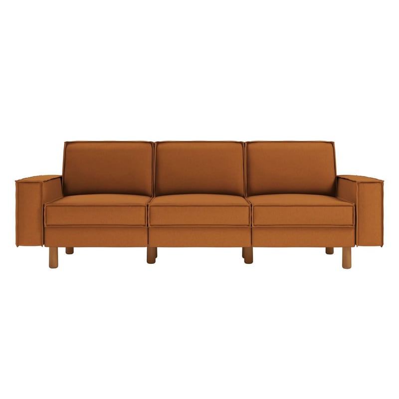Vilsa 3-sits Mjuk Djup Soffa i Tyg - Brun - Möbler - Soffa - Sammetssoffa