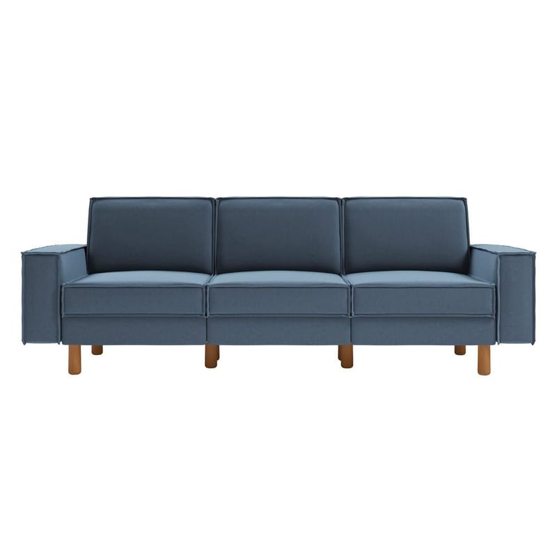 Vilsa 3-sits Mjuk Djup Soffa i Tyg - Brun|Blå - Möbler - Soffa - Sammetssoffa