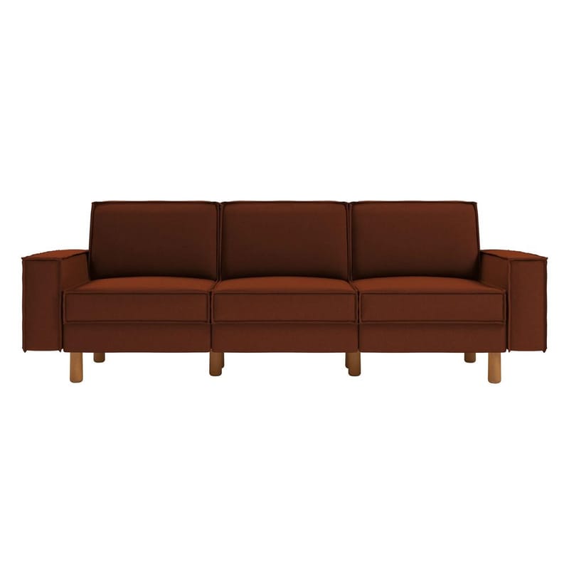 Vilsa 3-sits Mjuk Djup Soffa i Tyg - Rostbrun - Möbler - Soffa - Sammetssoffa