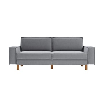 Vilsa 3-sits Mjuk Djup Soffa med Kantsydd Boxig i Tyg - Ljusgrå - Möbler - Soffa - Sammetssoffa