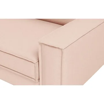 Vilsa 3-sits Mjuk Djup Soffa med Kantsydd Boxig i Tyg - Ljusrosa - Möbler - Soffa - Sammetssoffa