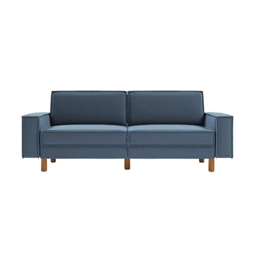 Vilsa 3-sits Mjuk Djup Soffa med Kantsydd Boxig i Tyg - Stålblå - Möbler - Soffa - Sammetssoffa