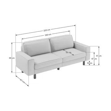 Vilsa 3-sits Soffa - Brun/Grön - Möbler - Soffa - Sammetssoffa