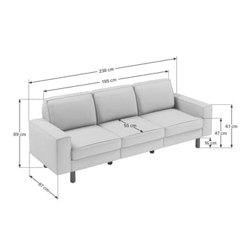 Vilsa 3-sits Soffa - Gul - Möbler - Soffa - 3 sits soffa