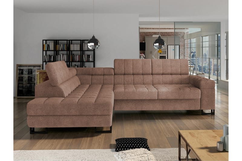 Warwick Bäddsoffa m. Schäslong 3-sits - Brun - Möbler - Soffa - Bäddsoffa