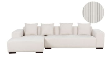 Westerfeld 4-sits Vänster L-formad Hörnsoffa 285 cm i Manchestertyg - Vit - Möbler - Soffa - Divansoffor & schäslongsoffa