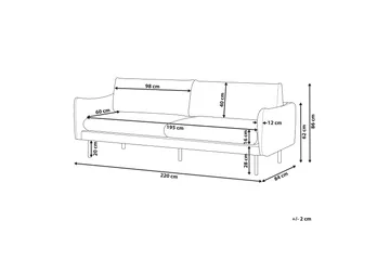 Woodal Soffa 3-sits - Beige/Svart - Möbler - Soffa - Sammetssoffa