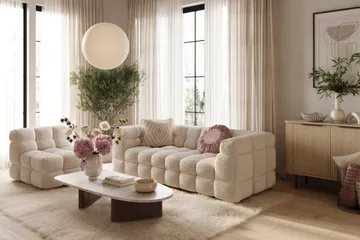 Elise 3-sits Bubblig Soffa - Beige - Möbler - Soffa - 3 sits soffa