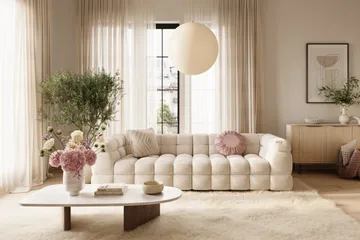 Elise 4-sits Bubblig Soffa - Beige - Möbler - Soffa - 3 sits soffa