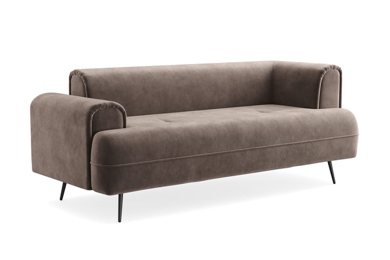 Eventhal 3-sits Soffa Sammet - Brun - Möbler - Soffa - Sammetssoffa