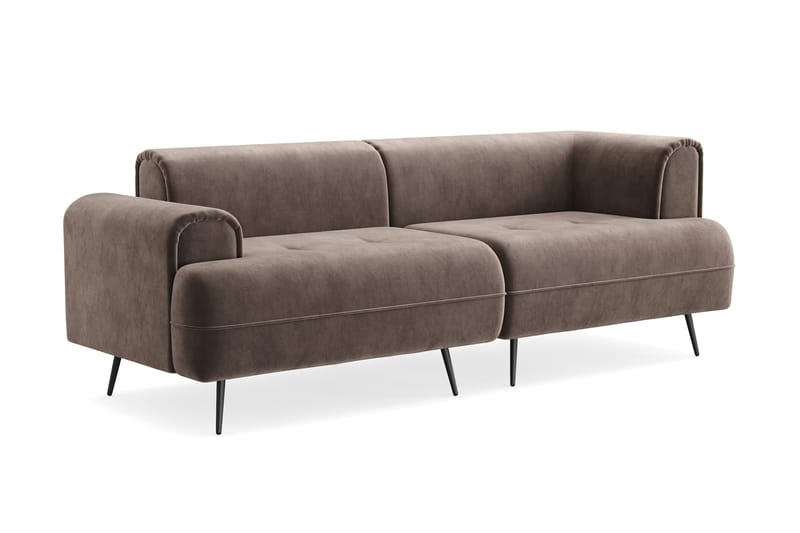 Eventhal 4-sits Soffa Sammet - Brun - Möbler - Soffa - 4 sits soffa