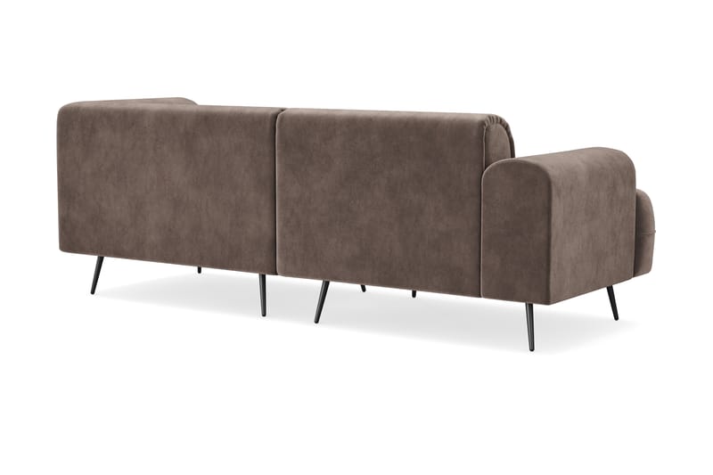 Eventhal 4-sits Soffa Sammet - Brun - Möbler - Soffa - 4 sits soffa