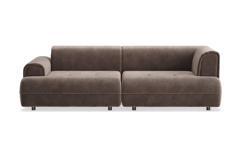 Eventhal 4-sits Soffa Sammet - Brun - Möbler - Soffa - 4 sits soffa