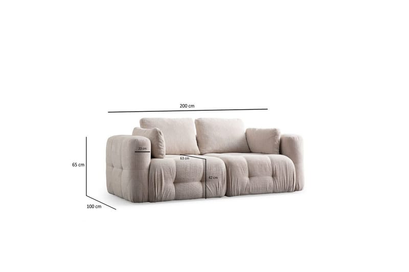 Yvara Soffa 2-sits - Beige - Möbler - Soffa - Modulsoffor - Komplett modulsoffa