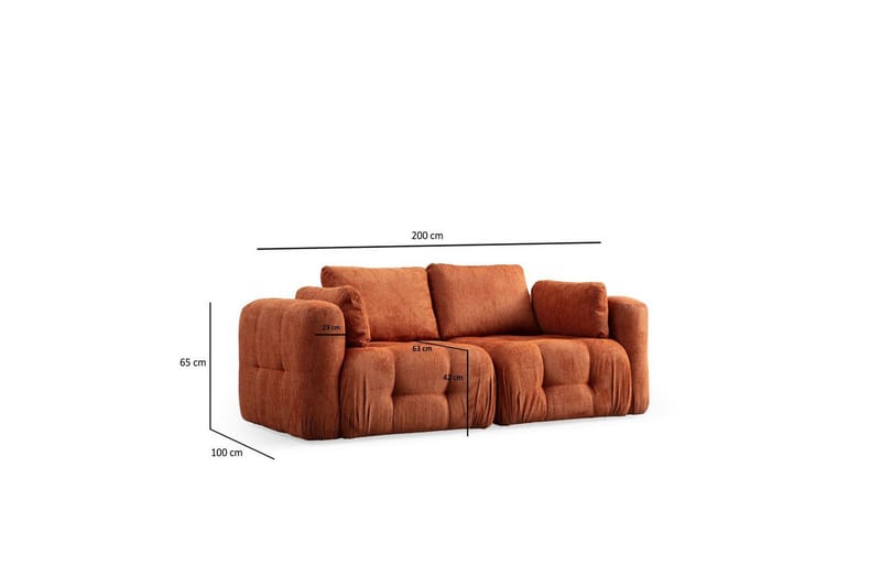 Yvara Soffa 2-sits - Orange - Möbler - Soffa - Modulsoffor - Komplett modulsoffa