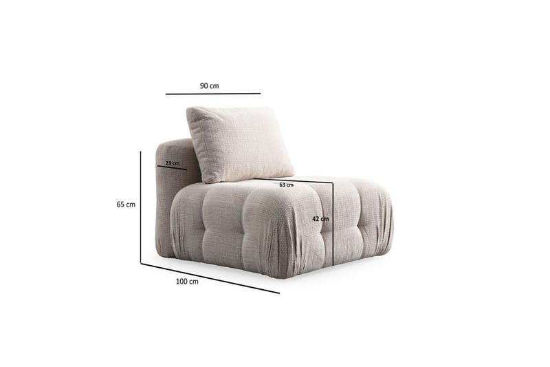 Yvara Soffa 3-sits - Beige - Möbler - Soffa - Modulsoffor - Komplett modulsoffa