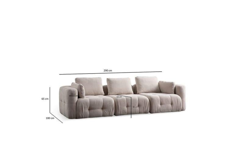 Yvara Soffa 3-sits - Beige - Möbler - Soffa - 3 sits soffa