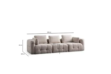 Yvara Soffa 3-sits - Beige - Möbler - Soffa - Modulsoffor - Komplett modulsoffa