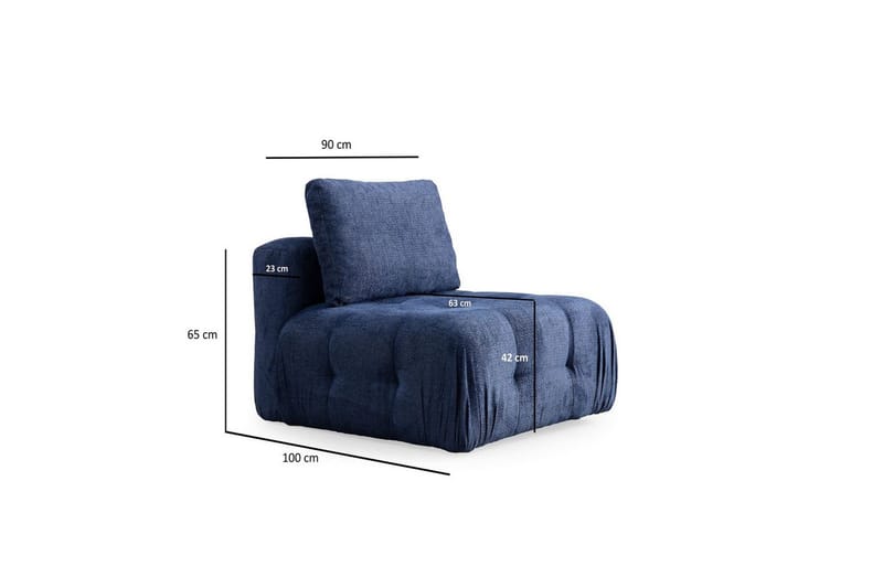 Yvara Soffa 3-sits - Marinblå - Möbler - Soffa - Modulsoffor - Komplett modulsoffa