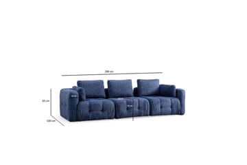 Yvara Soffa 3-sits - Marinblå - Möbler - Soffa - Modulsoffor - Komplett modulsoffa