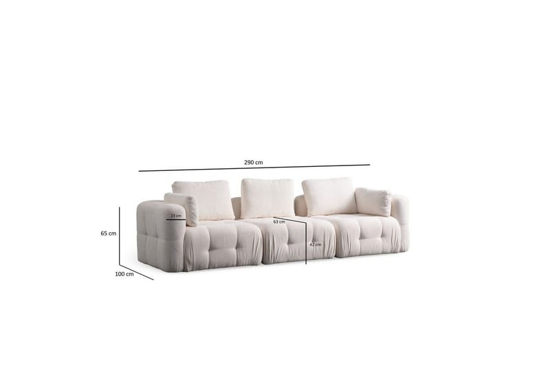 Yvara Soffa 3-sits - Vit - Möbler - Soffa - 3 sits soffa