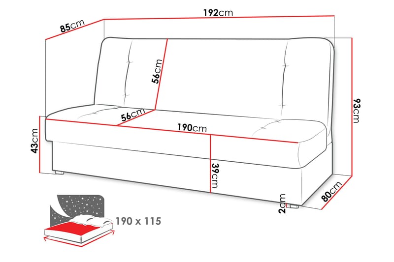 Zelka Bäddsoffa 2-sits - Beige - Möbler - Soffa - Bäddsoffa
