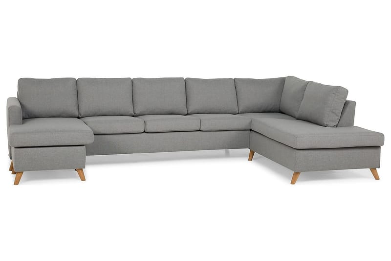 Zero U-soffa Large med Divan Vänster - Ljusgrå - U-soffa