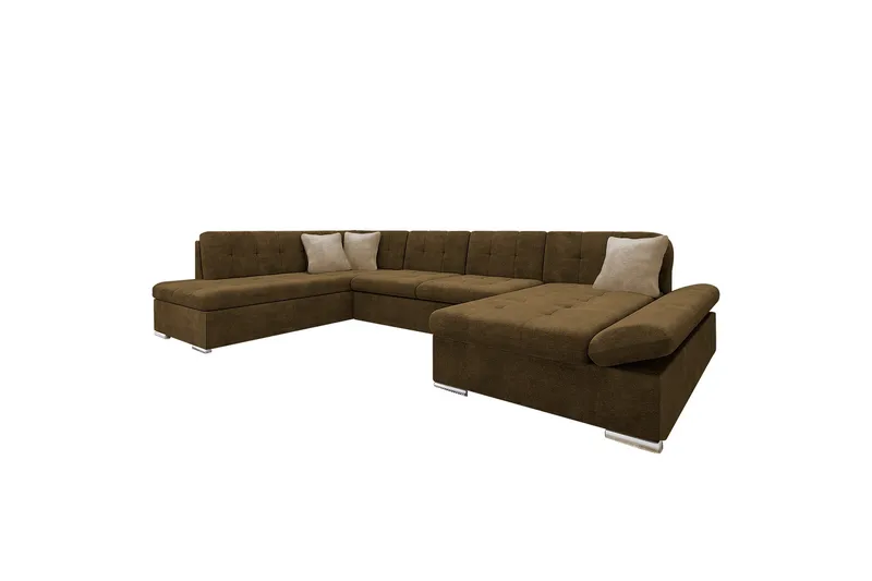 Zumar Soffa med Divan och Schäslong 4-sits, Brun/Beige