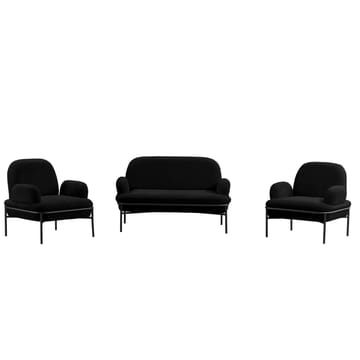 Zyricus Soffgrupp 2-sits Soffa + 2 Fåtöljer Teddy - Svart - Möbler - Soffa - Soffgrupp