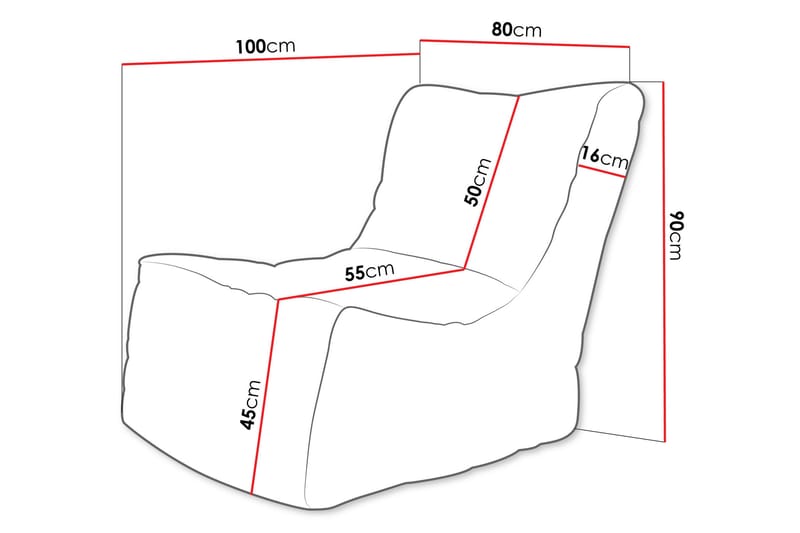 Afridi Sittsäck 80 cm 90x - Grå - Möbler - Stolar & fåtöljer - Sittsäck & sackosäck