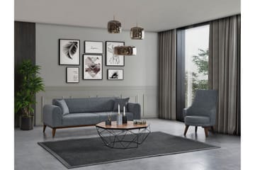Akio Modern Rund Fåt ölj i Tyg - Grå - Möbler - Stolar & fåtöljer - Fåtölj