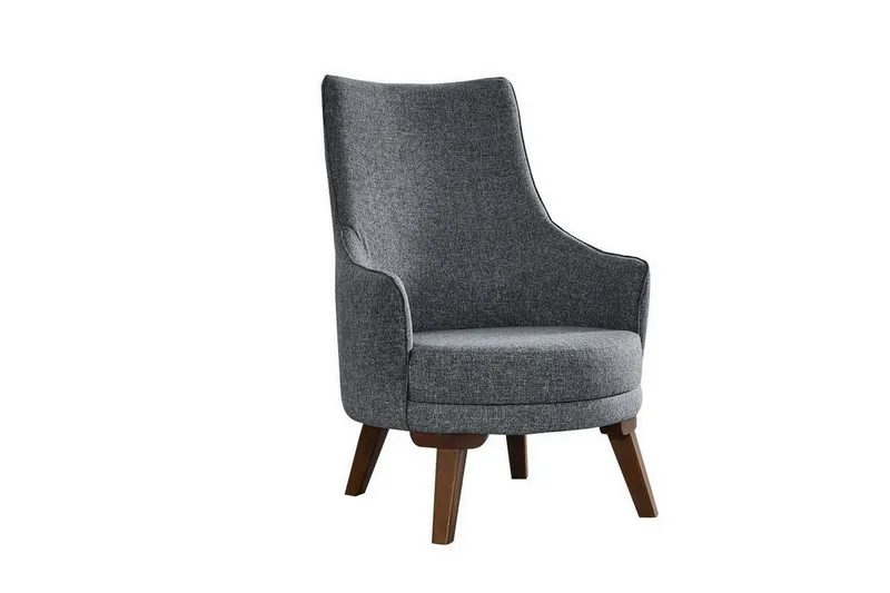 Akio Modern Rund Fåtölj i Tyg, Grå