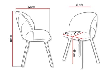 Akitomo Matstol i Tyg med Metallben - Beige - Möbler - Stolar & fåtöljer - Matstol & köksstol