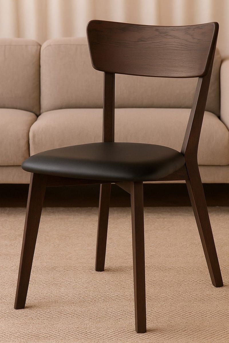 Amino Stol brun med svart sits, Brun/Svart